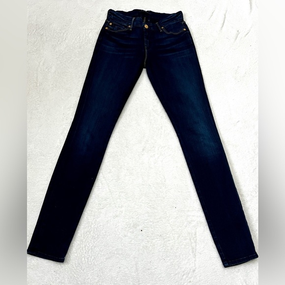 7 For All Mankind Classic Indigo Dark Wash Skinny Jean - Size 25 - Picture 2 of 11